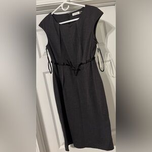 Calvin Klein Charcoal Midi Dress with Belt